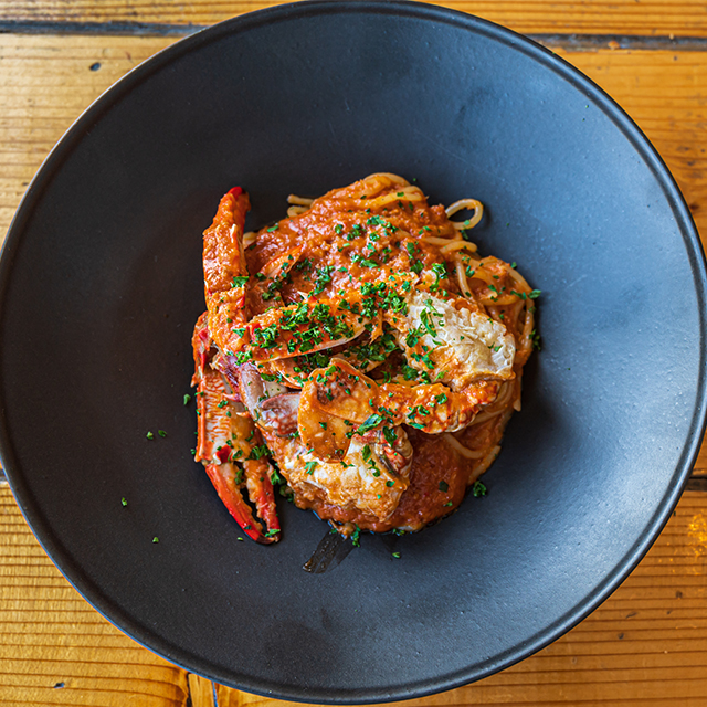 渡り蟹のトマトパスタ